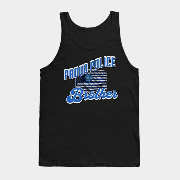 Proud Police Brother Tank Top by KysonKnoxxProPrint